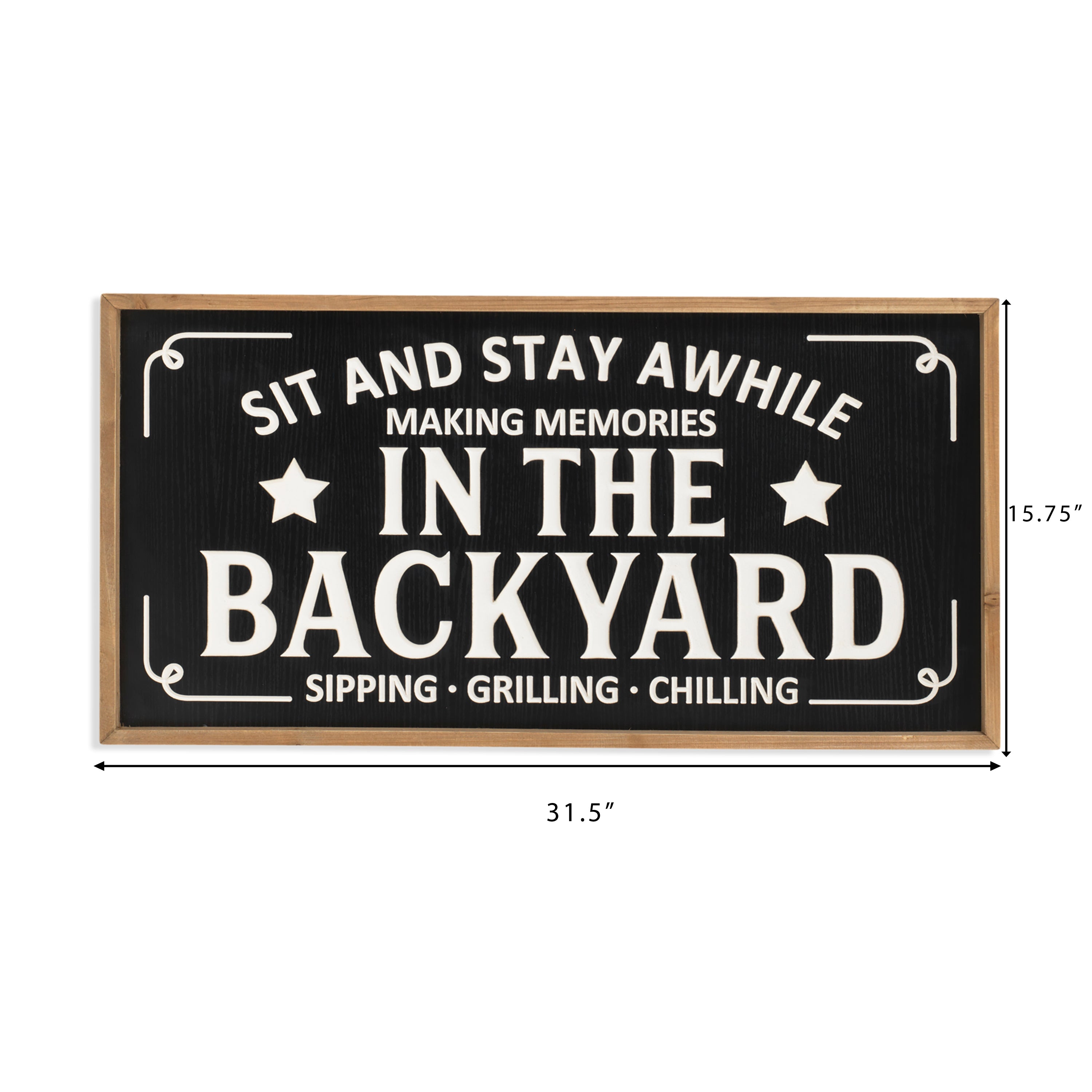 31.5 Inch Wood Engraved DADS BARBEQUE Wall Sign